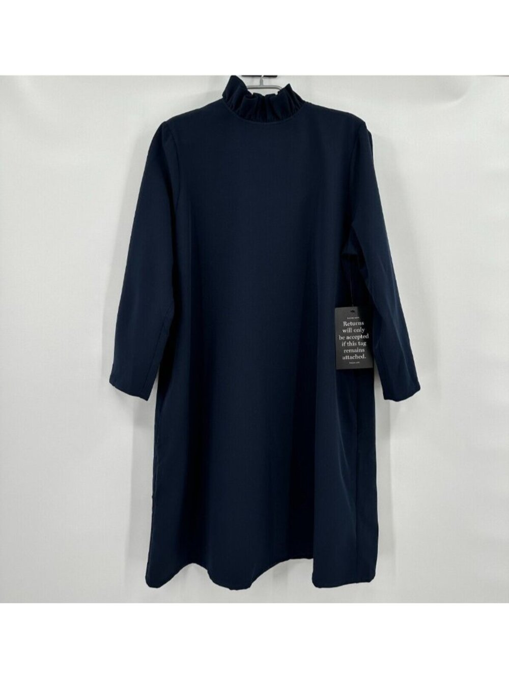 Tuckernuck Navy Blue Daphne Dress sz XXS 2XS Ruffle Collar Bow Swing Mini Party
